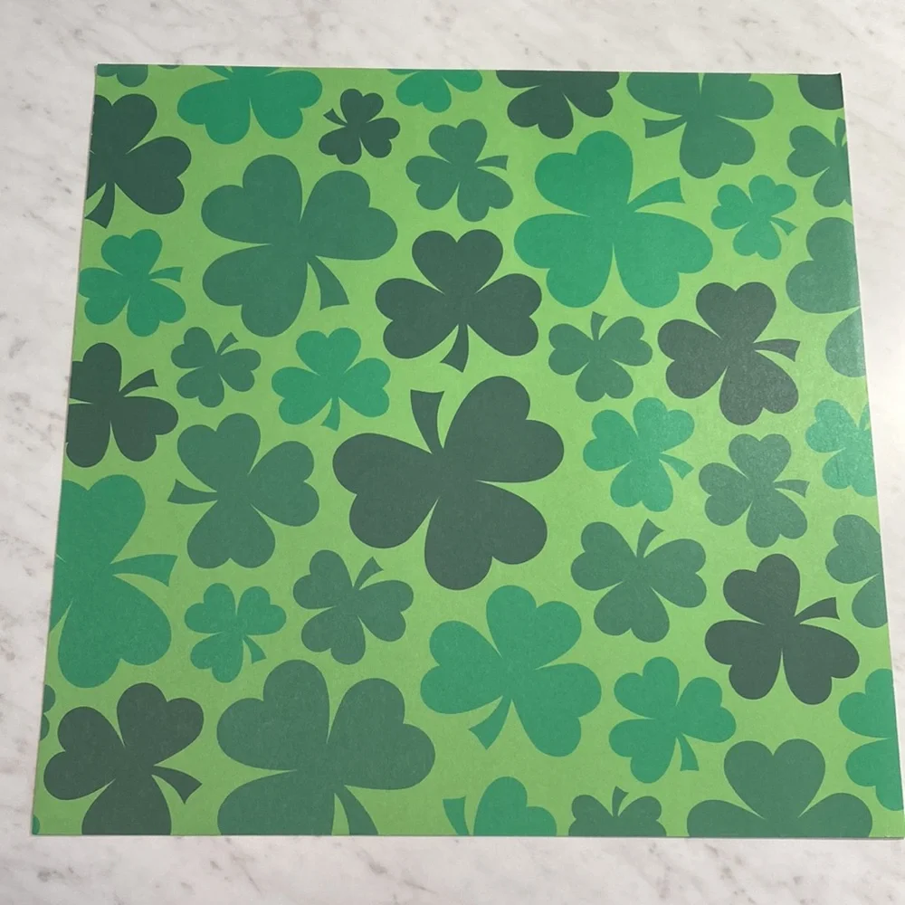 Geometric Polka Dots and Clover 12x12 Scrapbook Paper 11 Sheets